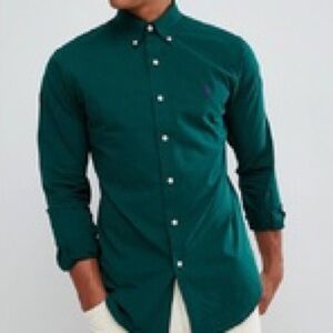 Polo Ralph Lauren Button Up Shirt Green Classic Fit